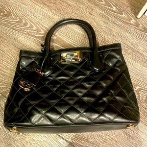 Michael Kors black medium leather satchel